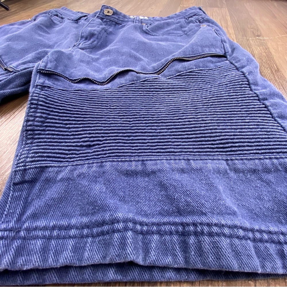 NOIZ Jeans Men’s Premium Denim Shorts Summertime Streetwear Dark Wash Size 40 - Picture 3 of 11